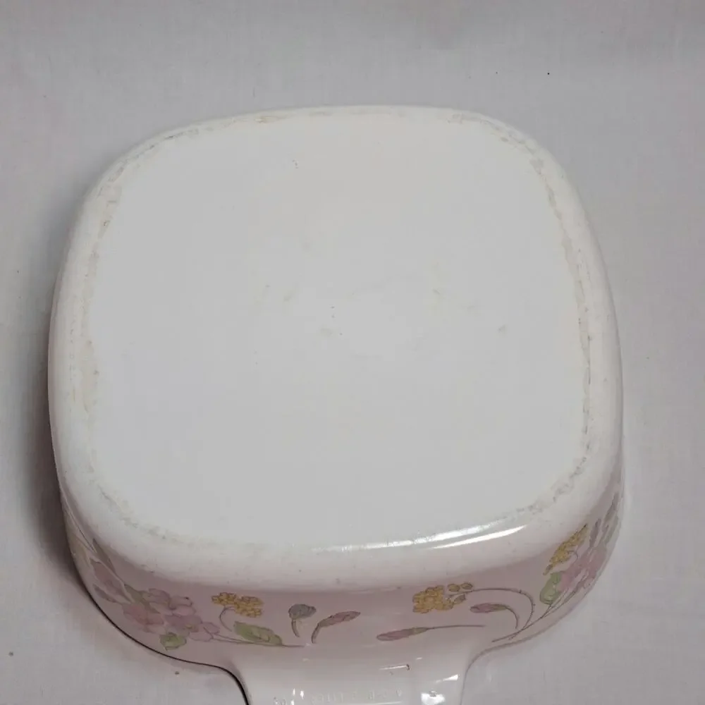 Vintage 1980s Corning Ware Pastel Bouquet 2 Liter Covered Square Dish A-2-B